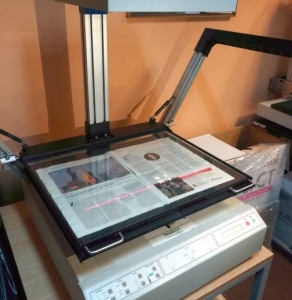 Newspaper scanning service - Scanning a tabloid size newspaper